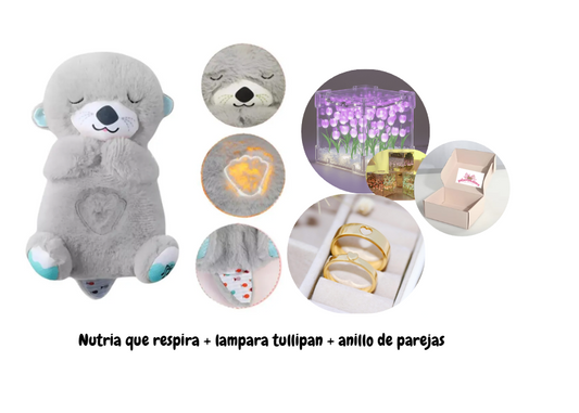 NUTRIA QUE RESPIRA + LAMPARA CUADRADA DE TULIPAN + ANILLO DE PAREJA