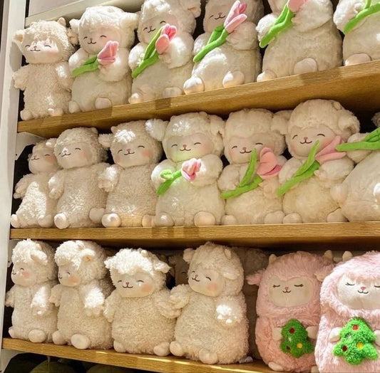 PELUCHE CORDERITO TULIPAN TIERNO ( DE REGALO JUGO DE ANILLOS DE PAREJA)