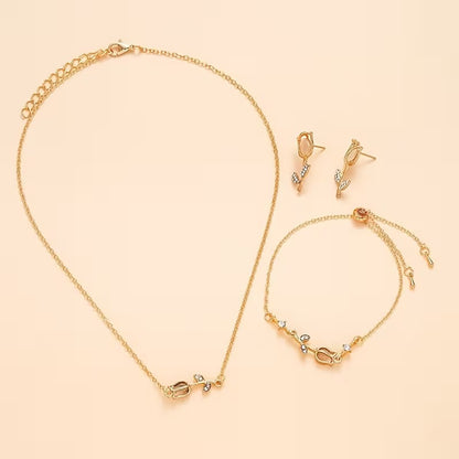 Juego de Aretes, Pulsera y Collar de Tulipán